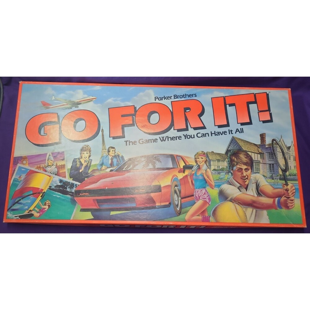 985 Parker Brothers Go For It! Board Game Near Complete Missing 1 Card